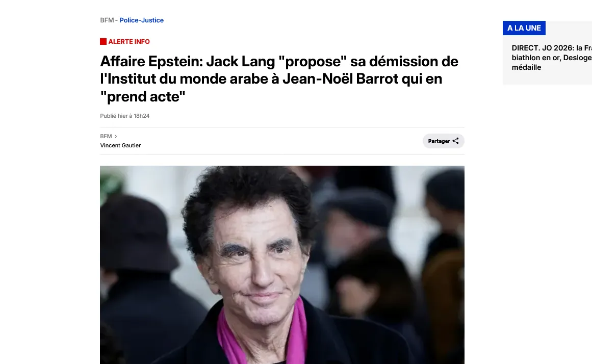 Ексміністр культури Франції пішов у відставку через зв’язки з Епштейном