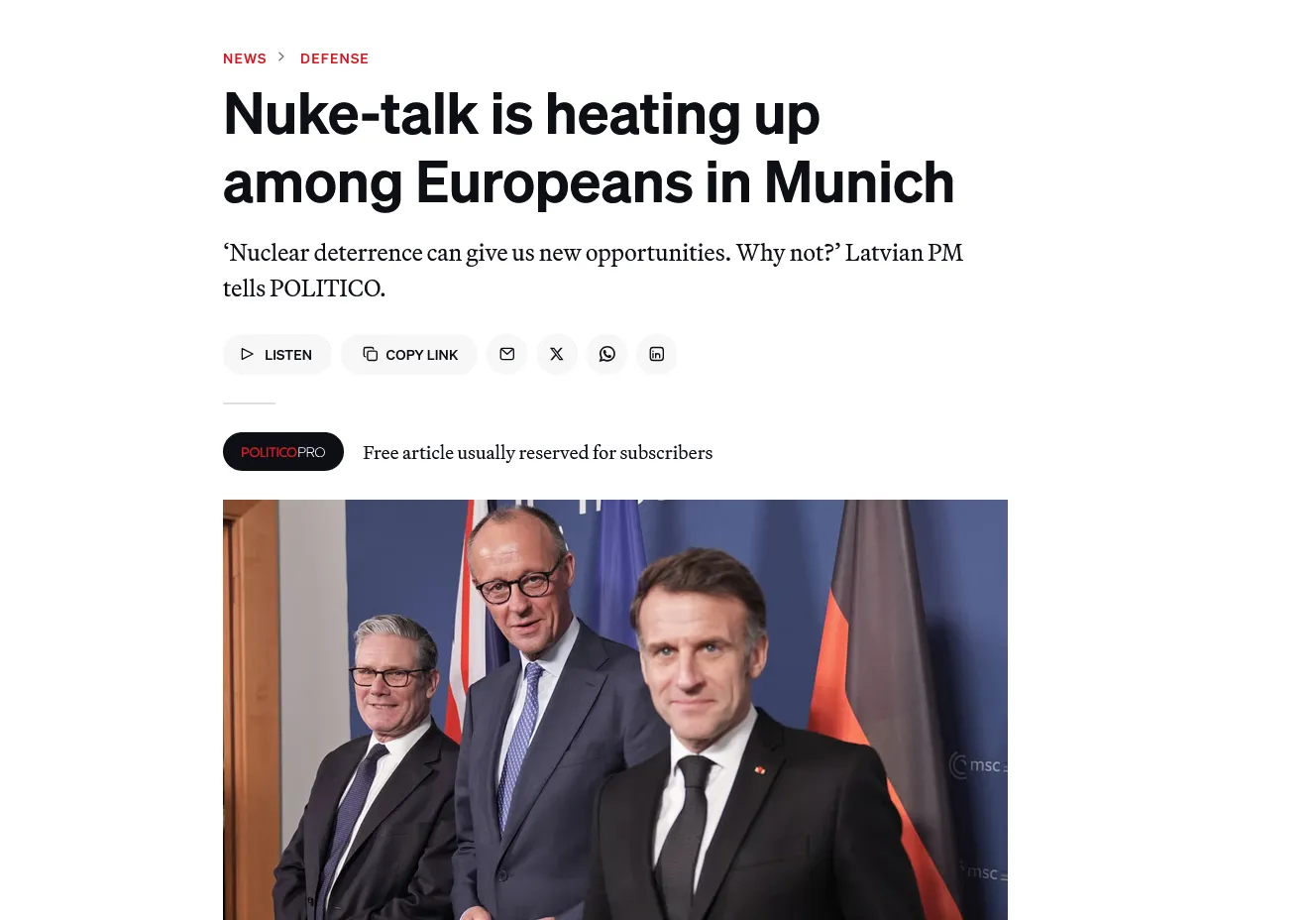 Європа обговорює створення власного «ядерного щита» на базі французького арсеналу