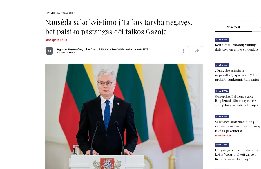 Литву не запросили на Раду миру Трампа