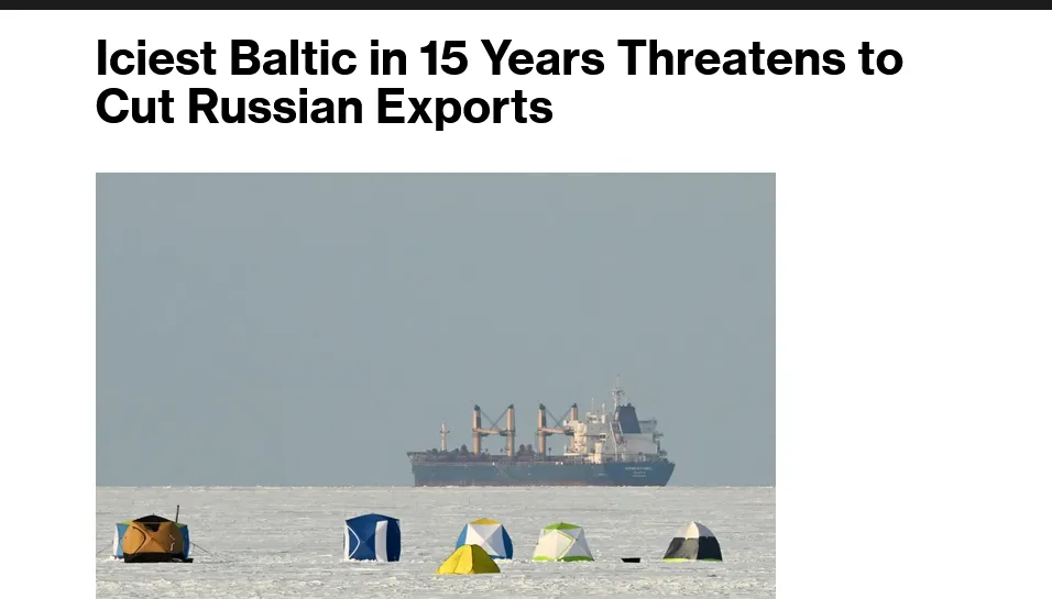 Bałtyk dosłownie zamroził eksport rosyjskiej ropy – Bloomberg