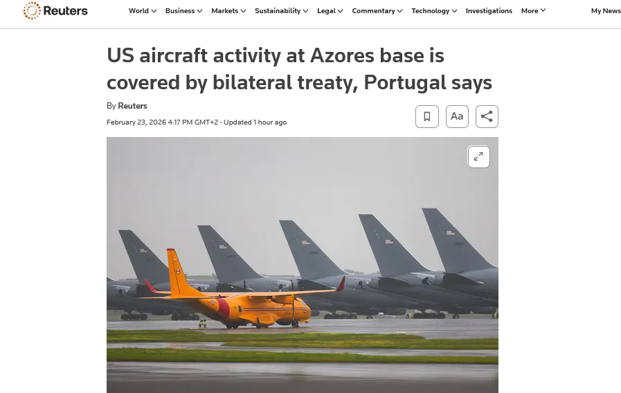 Португалія підтвердила законність нарощування авіації США на Азорських островах