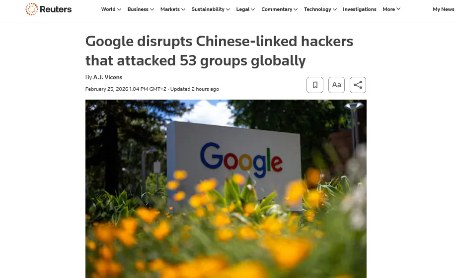 Фахівці Google знешкодили китайську кібершпигунську мережу, що діяла у 42 країнах