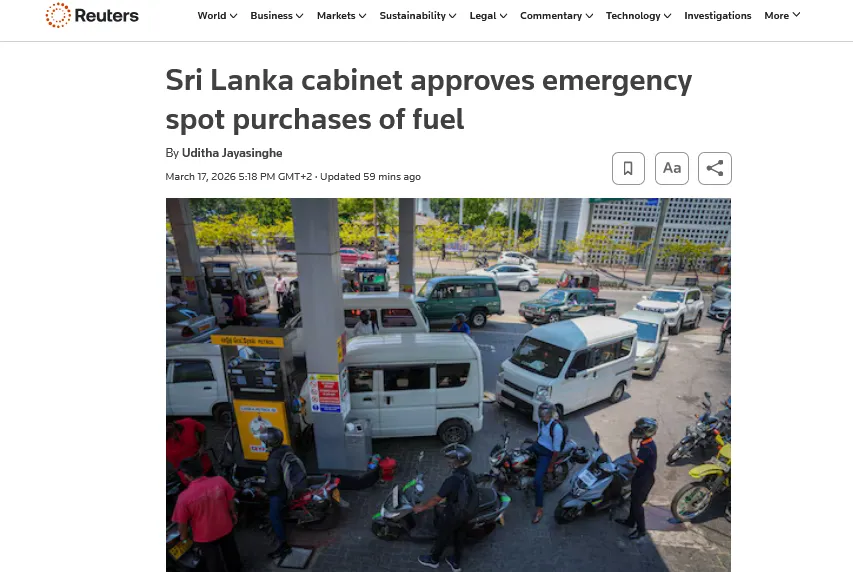 Sri Lanka has implemented strict fuel rationing amid the war in Iran