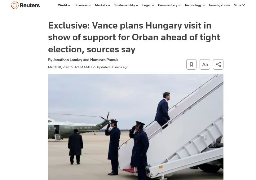 Віцепрезидент США планує відвідати Угорщину для підтримки Орбана