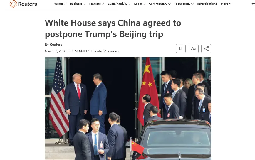 Китай і США домовилися про перенесення візиту Трампа до Пекіна