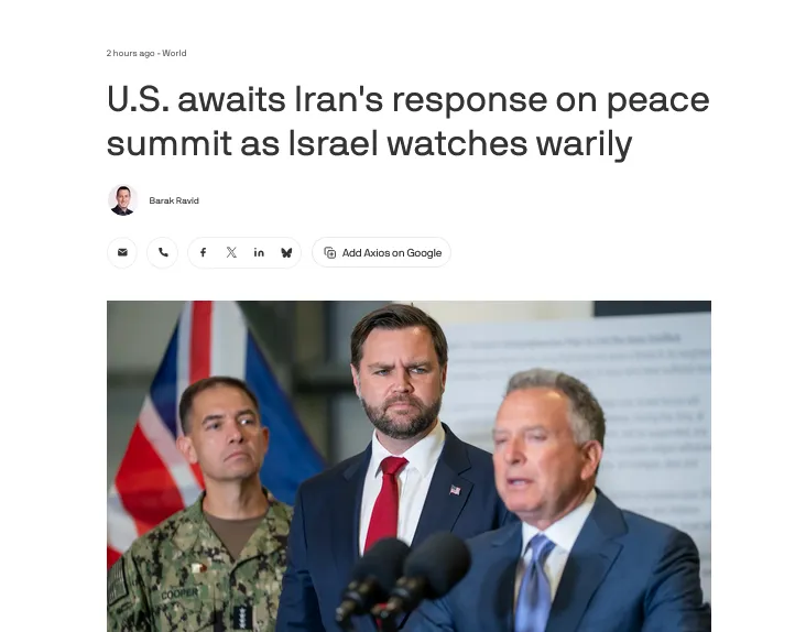 США та Іран можуть провести переговори щодо припинення війни 26 березня