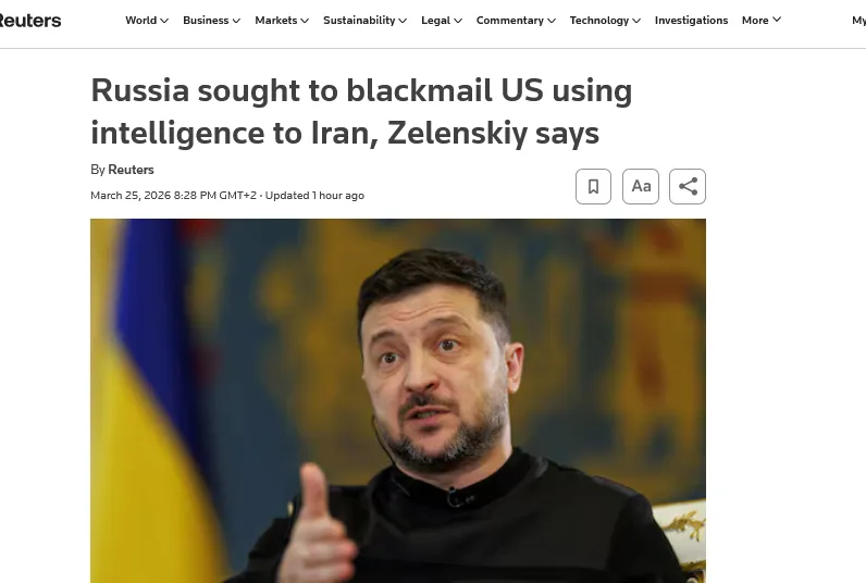 рф шантажувала США, вимагаючи припинити передачу розвідданих Україні — Зеленський