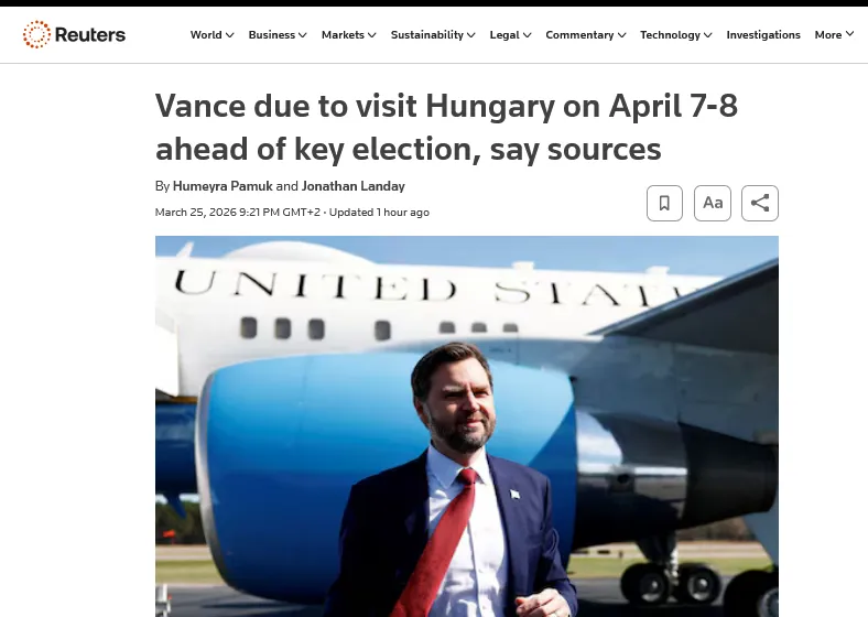 The U.S. Vice President will visit Hungary to show support for Orbán ahead of the election