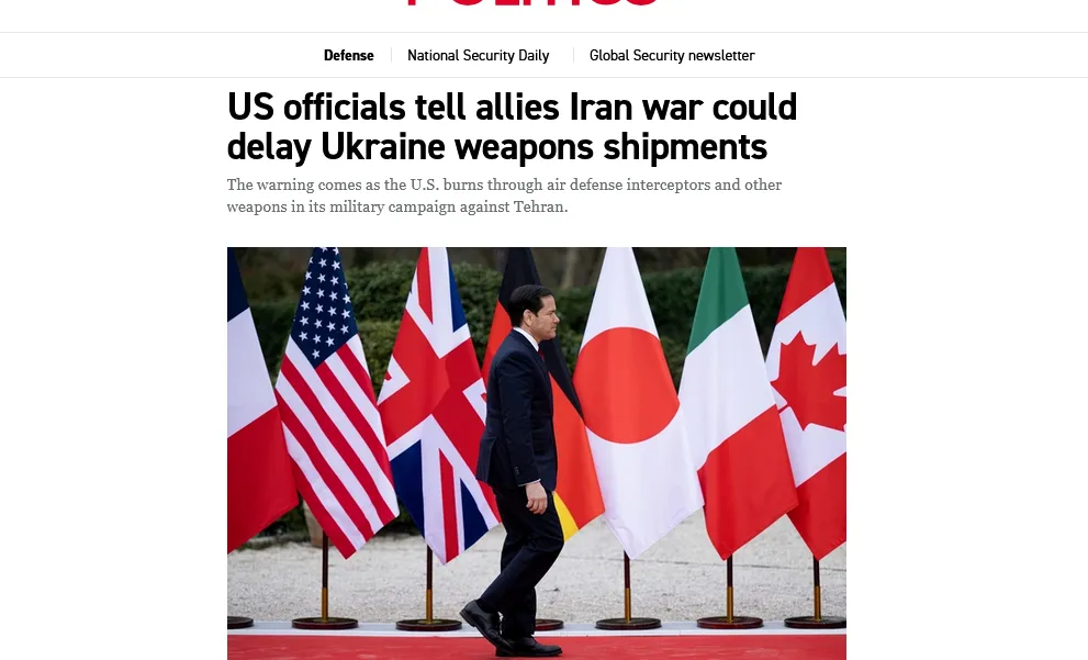 The Trump administration has warned of possible disruptions in arms deliveries to Ukraine