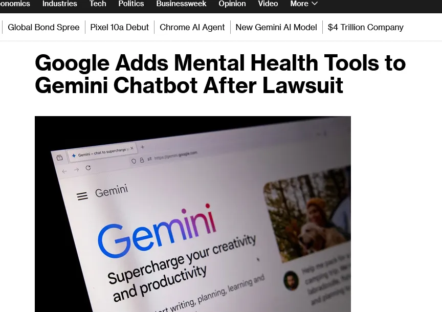 У Gemini з'явиться моніторинг психічного здоров'я після судових позовів