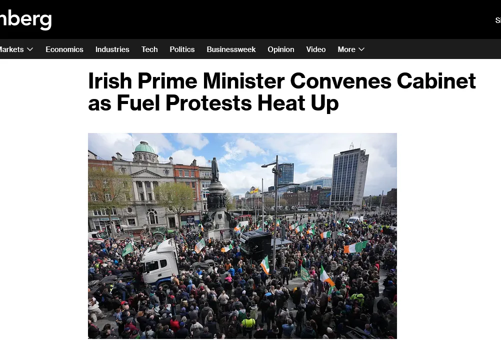 Прем'єр Ірландії скликає засідання уряду через протести проти цін на пальне