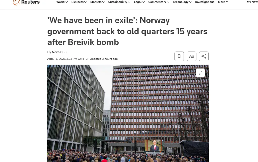 Уряд Норвегії повернувся до старих приміщень через 15 років після теракту Брейвіка