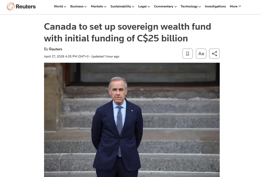 Канада створить суверенний фонд на $18 мільярдів