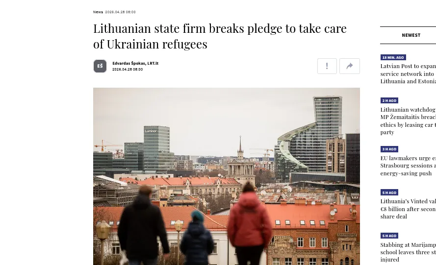 Lithuania will stop funding housing rentals for some Ukrainian refugees