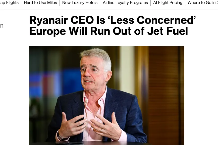 Гендиректор Ryanair заявив про покращення ситуації з авіапальним у Європі