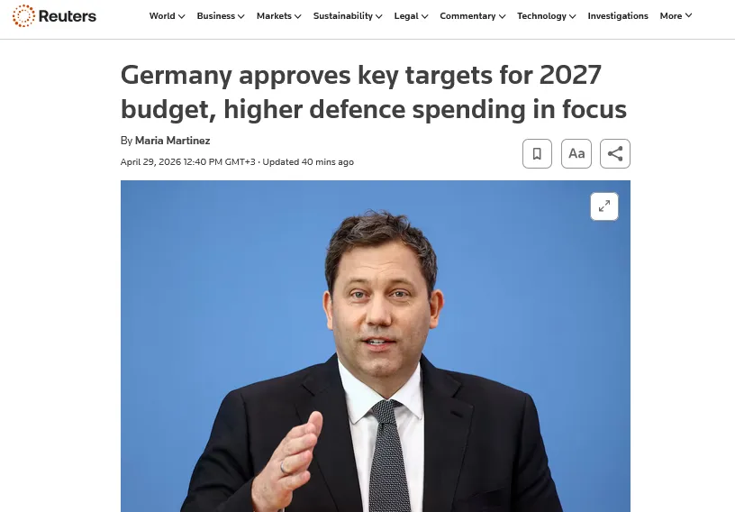 Німеччина суттєво збільшує оборонні видатки та підтримку України в бюджеті на 2027 рік