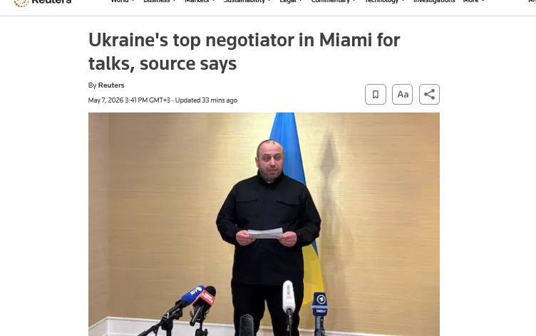 Умєров прибув до Маямі для переговорів зі спецпосланцями Трампа – Reuters