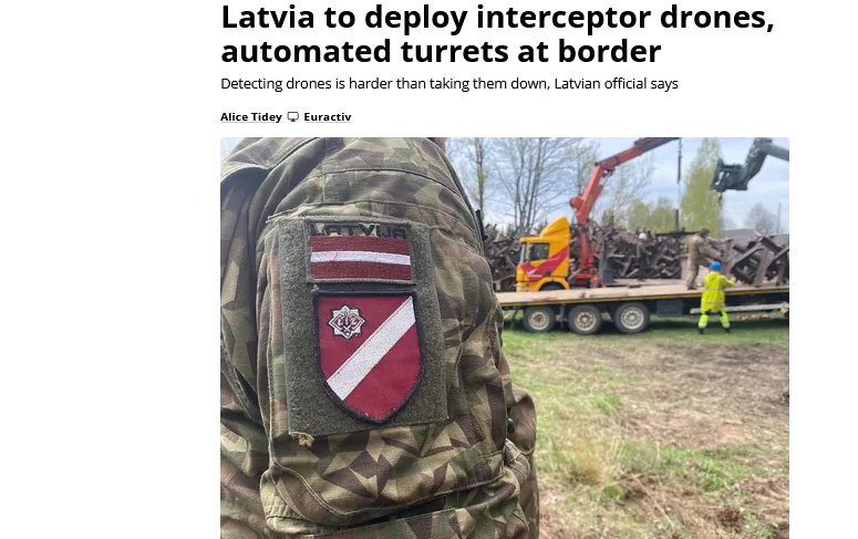 Латвия развертывает на границе с РФ дроны-перехватчики и автоматические пушки