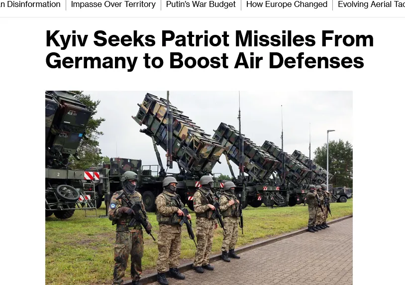 Ukraine Asks Germany for Dozens of Missiles for the Patriot System — Bloomberg
