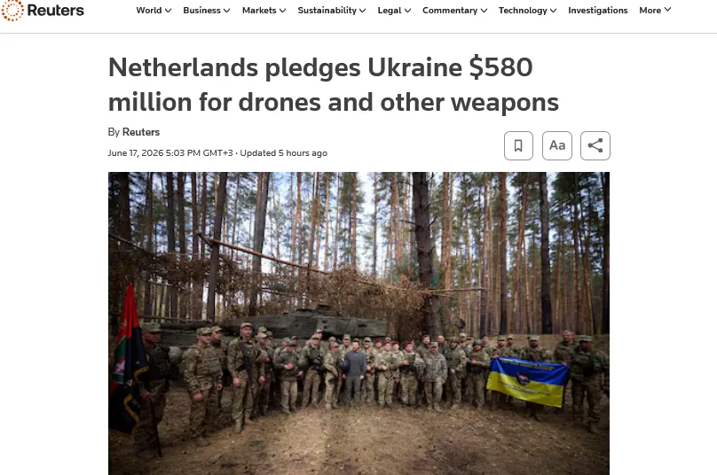 The Netherlands is allocating 500 million euros to Ukraine for drones and air defense systems – Reuters