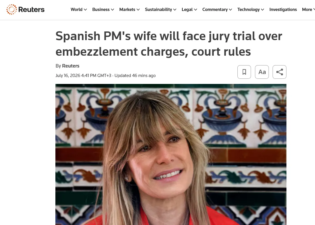 The case involving the Spanish prime minister's wife will be heard by a jury