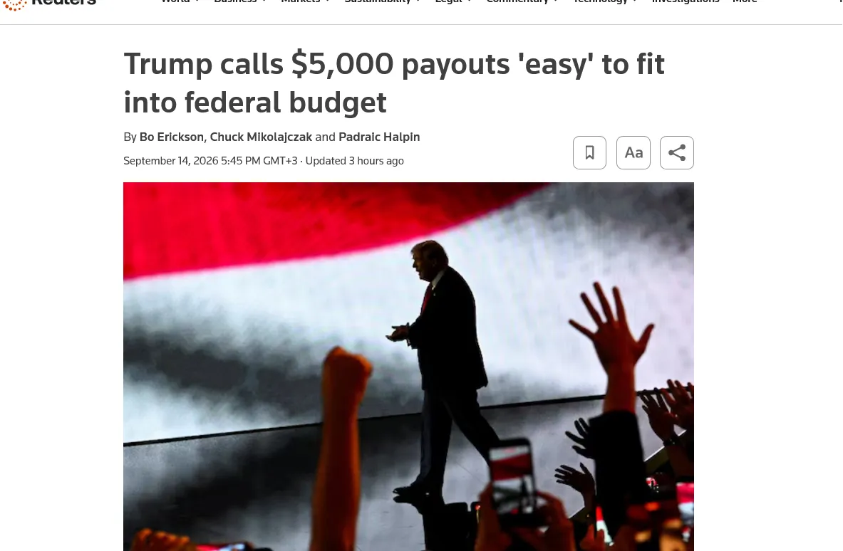 Trump said it would be easy to pay $5,000 to every adult American – Reuters