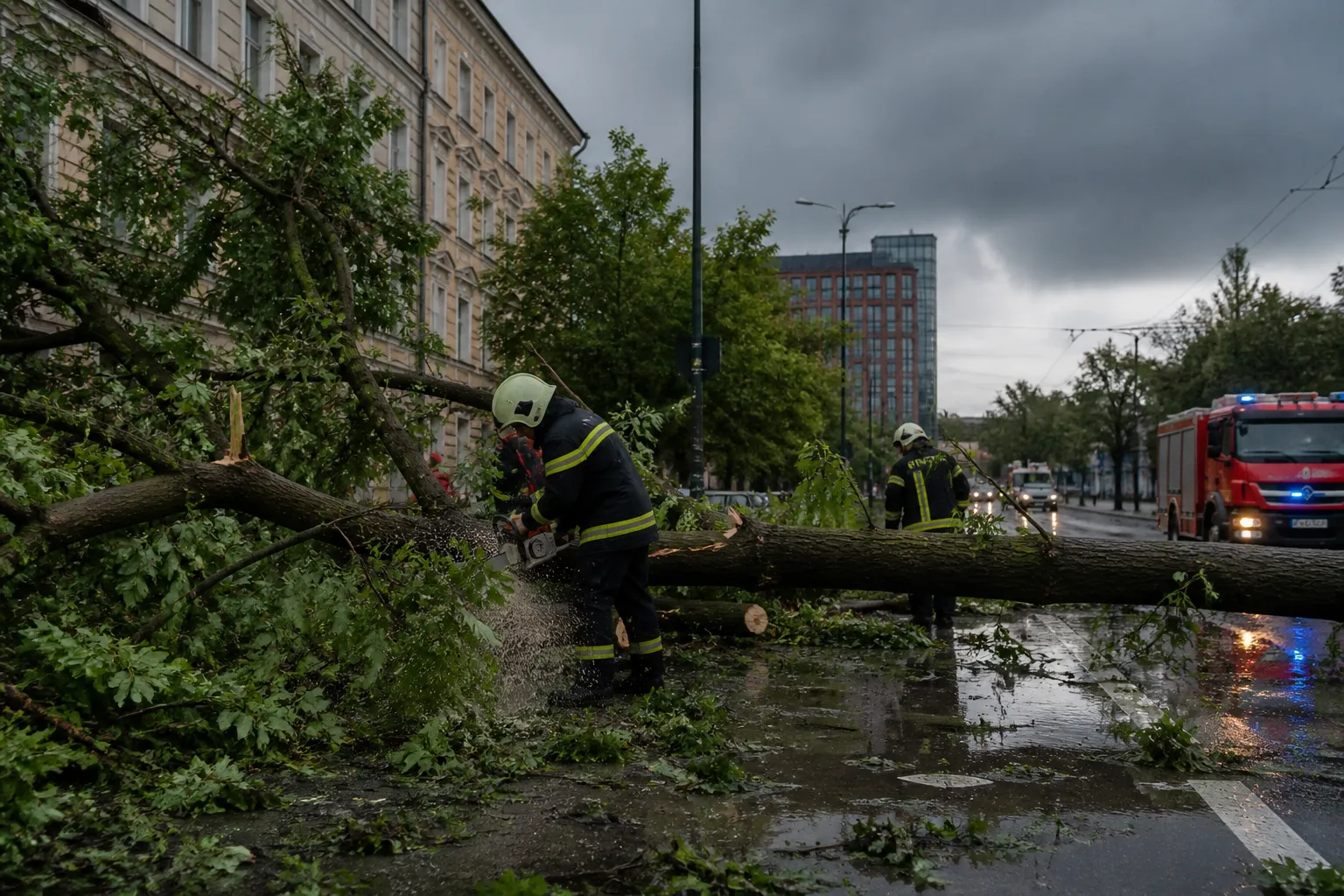Burza na Litwie powaliła drzewa, uszkodziła domy i pozbawiła prądu 500 gospodarstw domowych