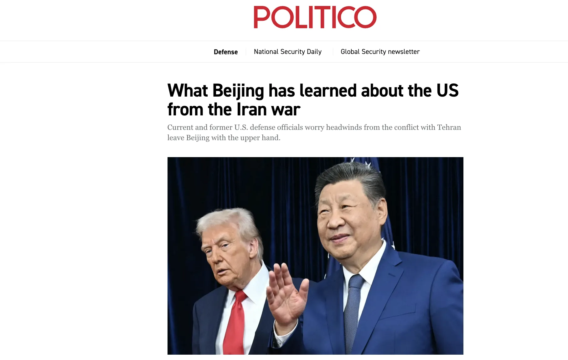 На тлі війни з Іраном США занепокоєні через можливі вигоди для Китаю – Politico