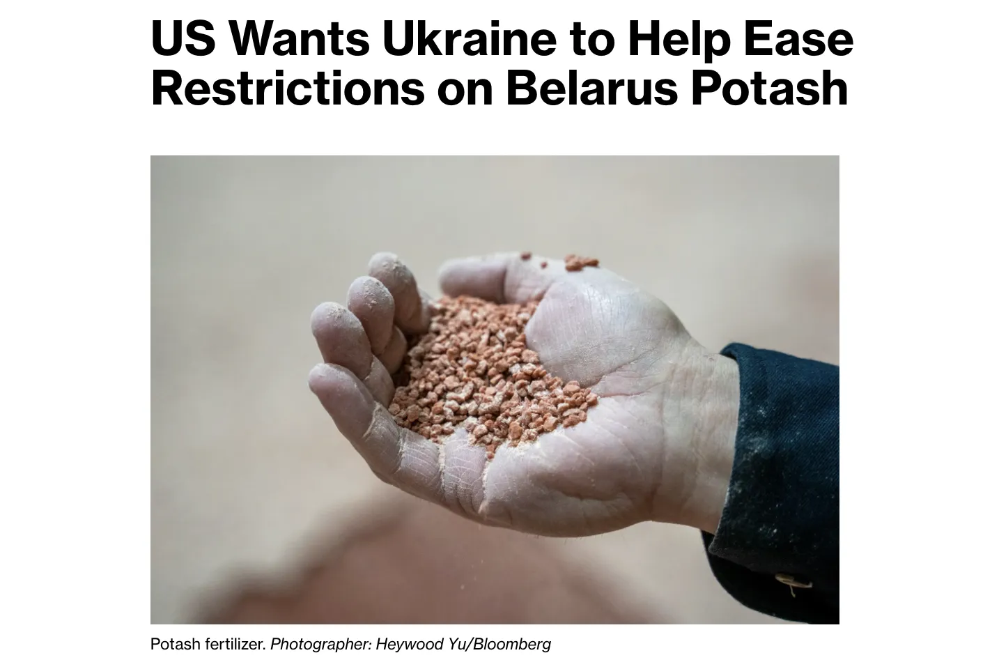 США тиснуть на Україну щодо пом’якшення обмежень на білоруські добрива