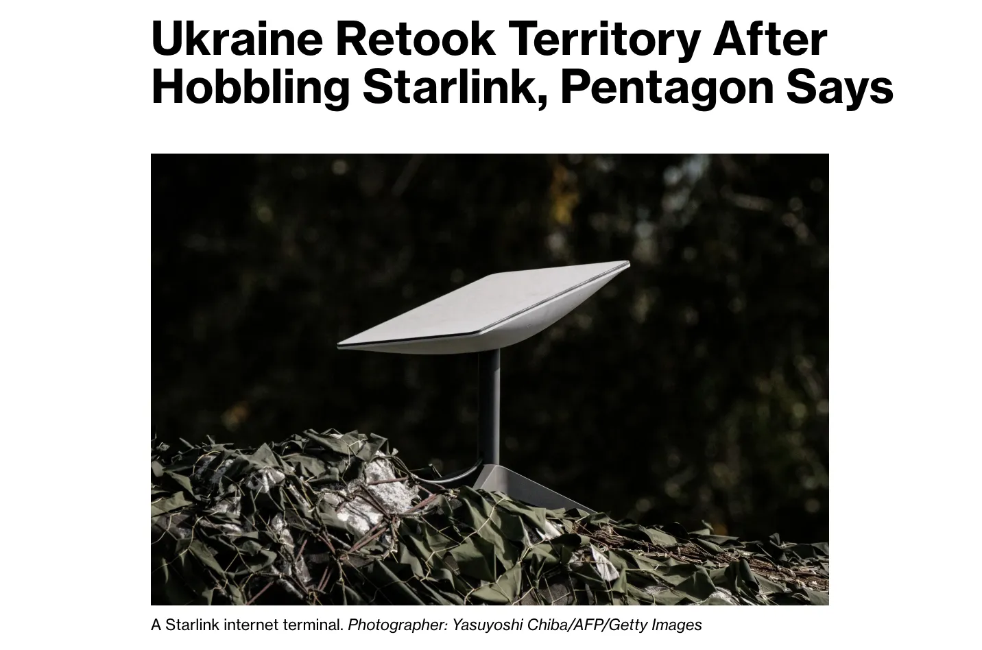 Відключення російських Starlink допомогло Україні відвоювати 400 квадратних кілометрів території — Bloomberg