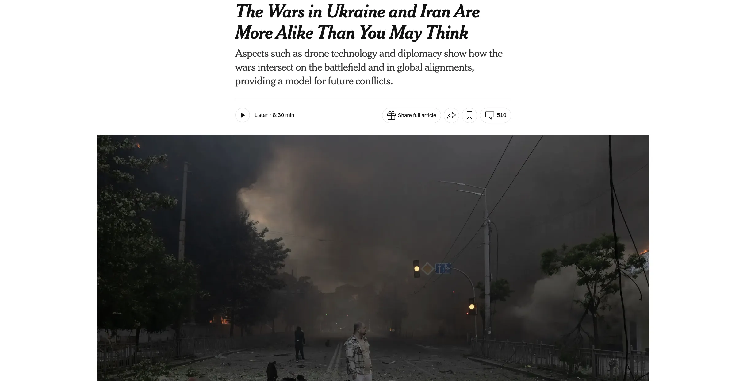 NYT: війни в Україні та Ірані мають більше спільного, ніж здається