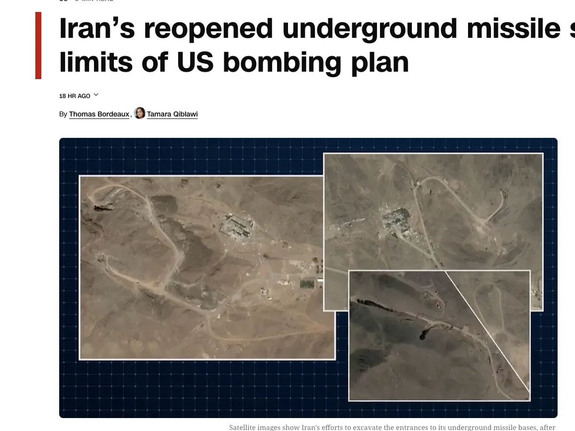 Iran is rebuilding underground missile bases following strikes by the U.S. and Israel — CNN
