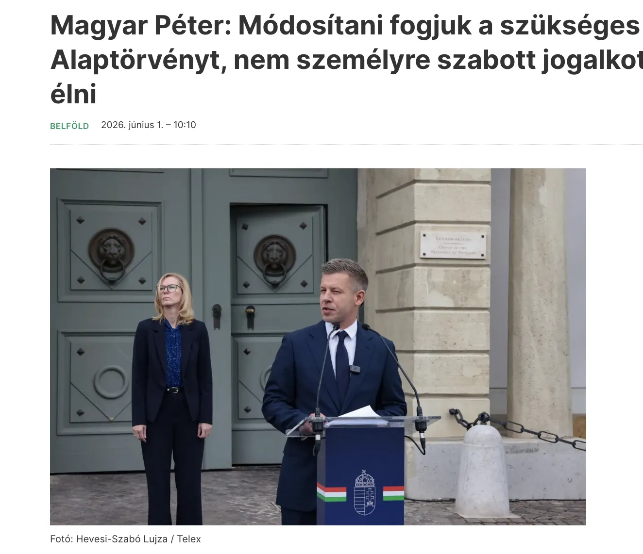 Мадяр заявив про план усунення президента Угорщини