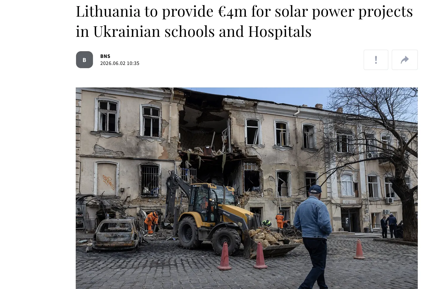 Lithuania to allocate €4 million for the development of solar energy in Ukraine – LRT
