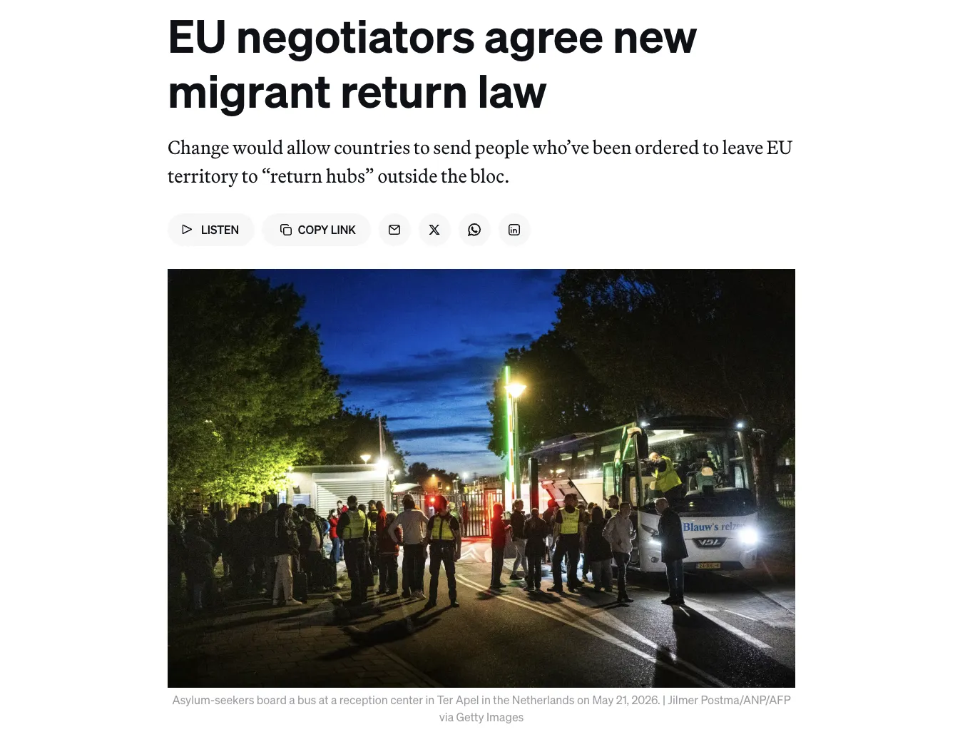 The EU has agreed on new rules for deporting migrants – Politico