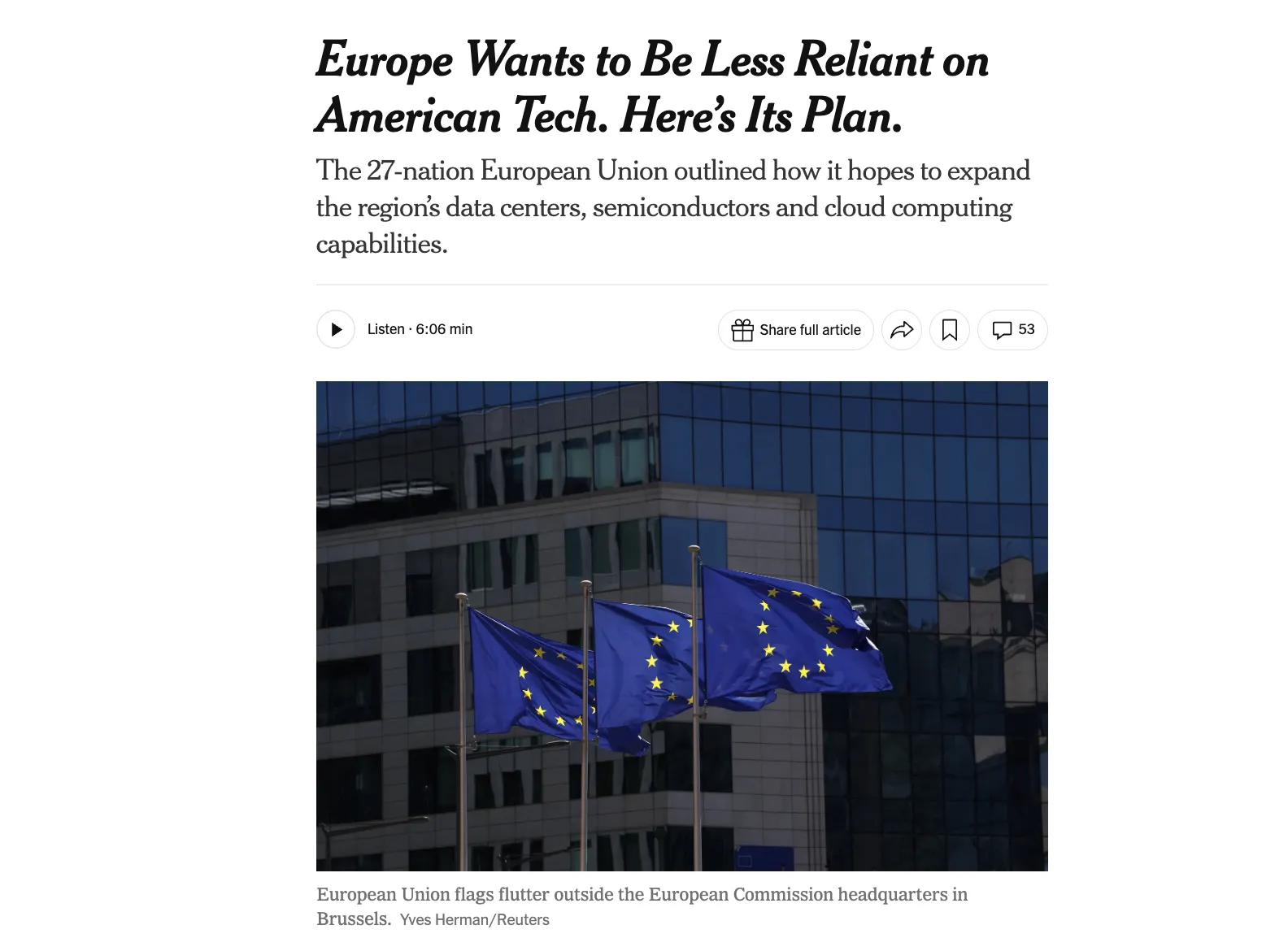 ЄС посилює курс на технологічну автономію від США – The New York Times