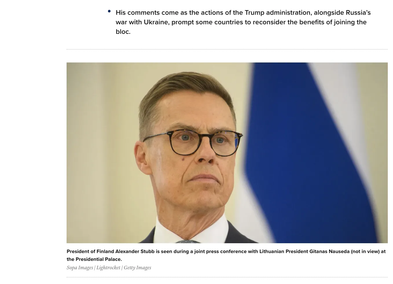 Президент Финляндии предложил расширить ЕС до 40 стран