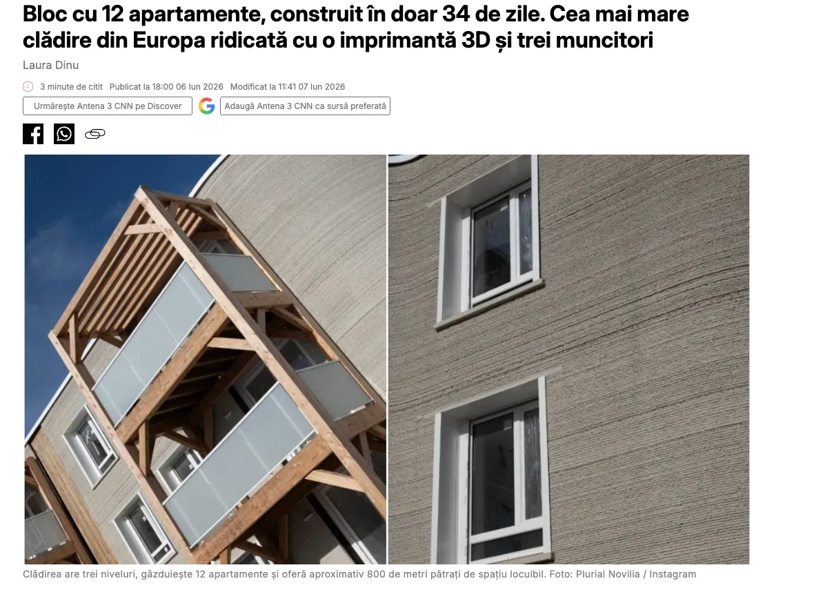 Во Франции построили самый большой в Европе жилой дом, напечатанный на 3D-принтере