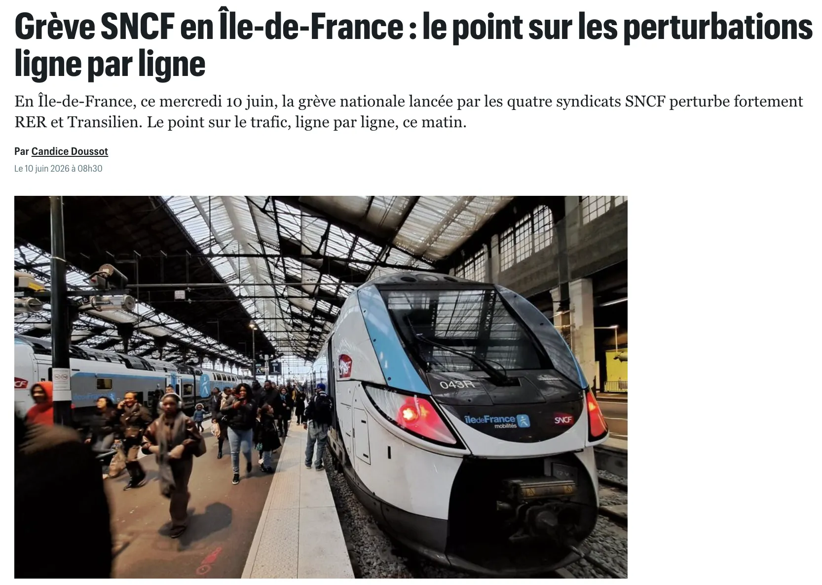 In France, a railway strike has caused disruptions to train service – Le Parisien