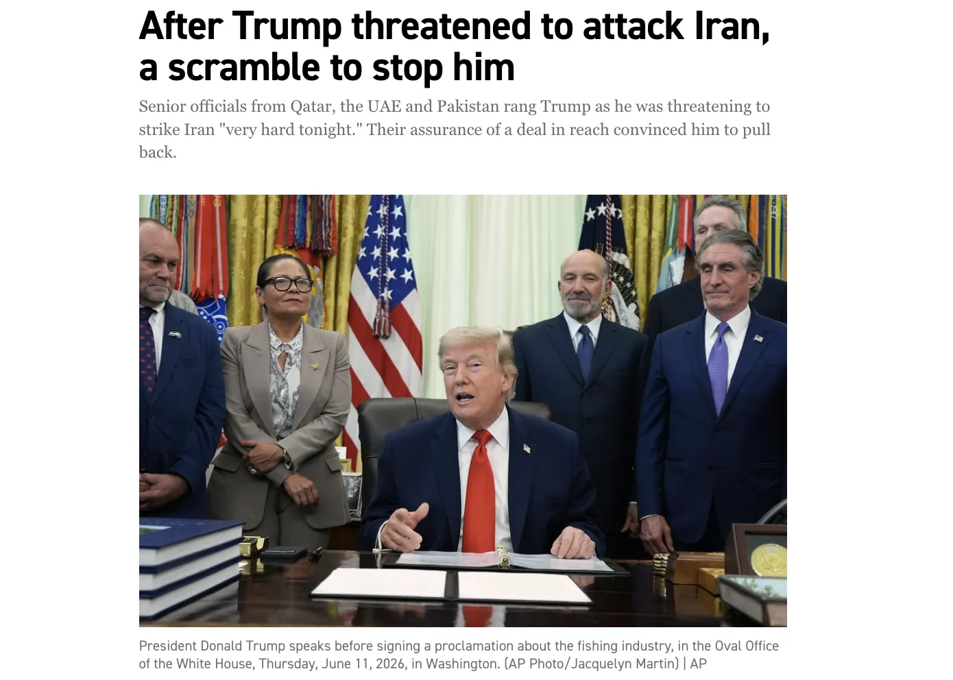 Стало известно, кто убедил Трампа отказаться от удара по Ирану — Politico