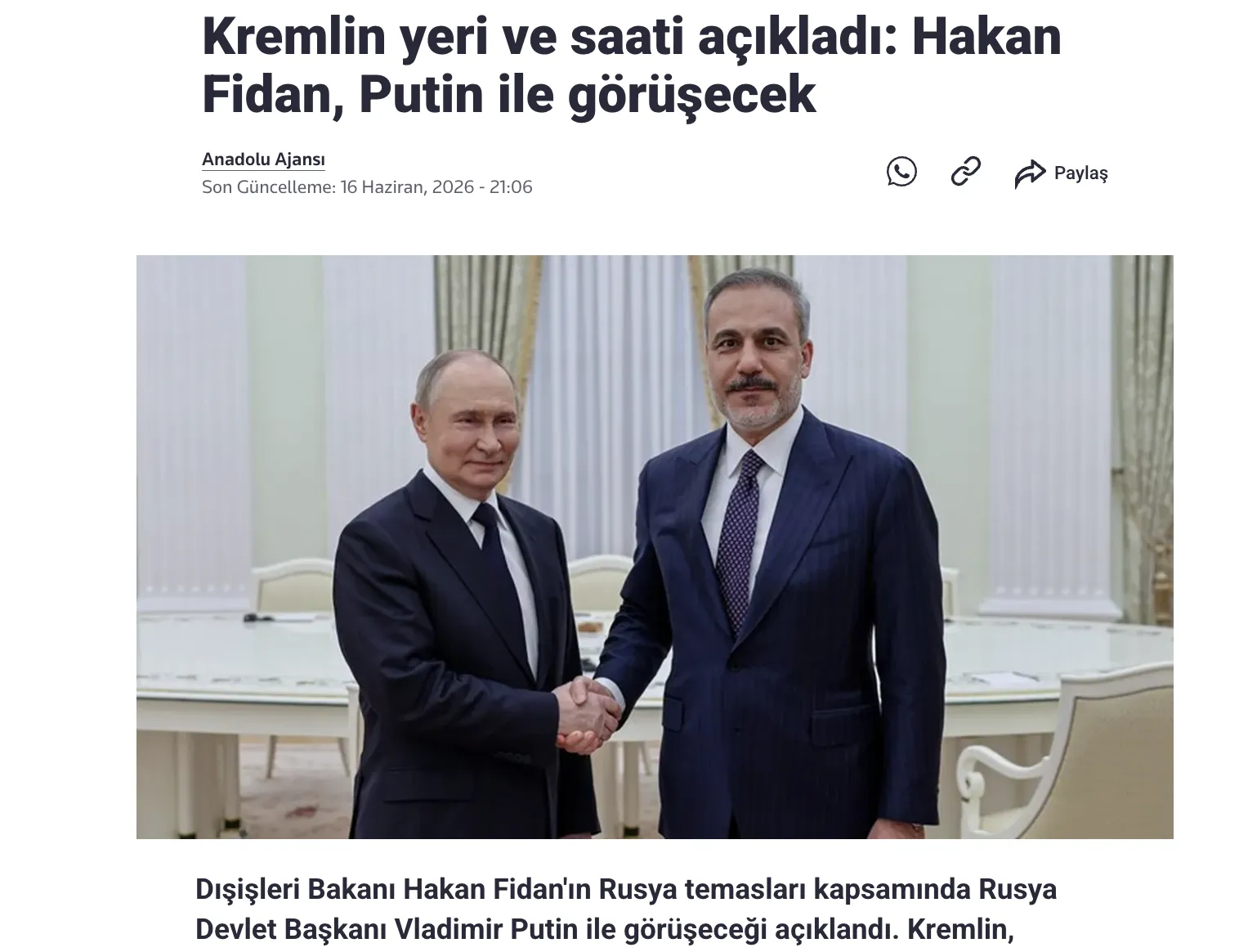 Глава МЗС Туреччини зустрінеться з Путіним у Казані