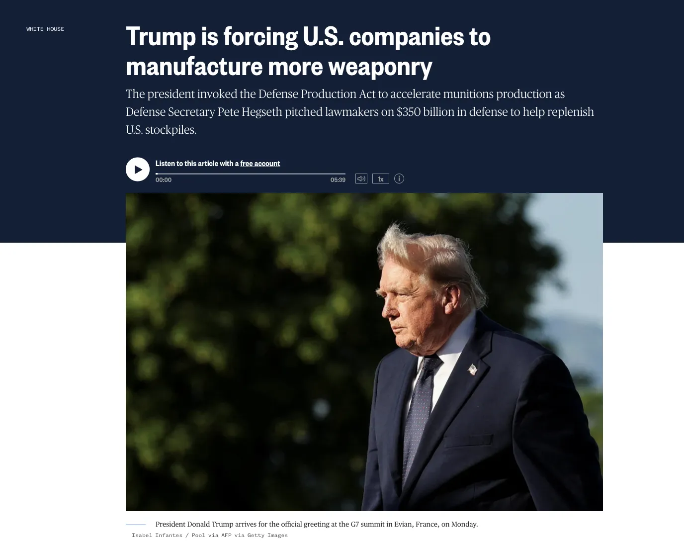 Трамп обязал оборонные компании США нарастить производство оружия