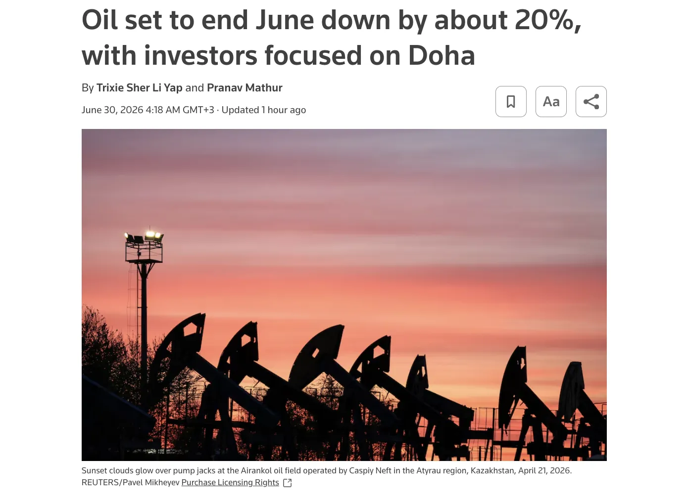 Мировые цены на нефть резко снизились на фоне ожидания переговоров между США и Ираном — Reuters