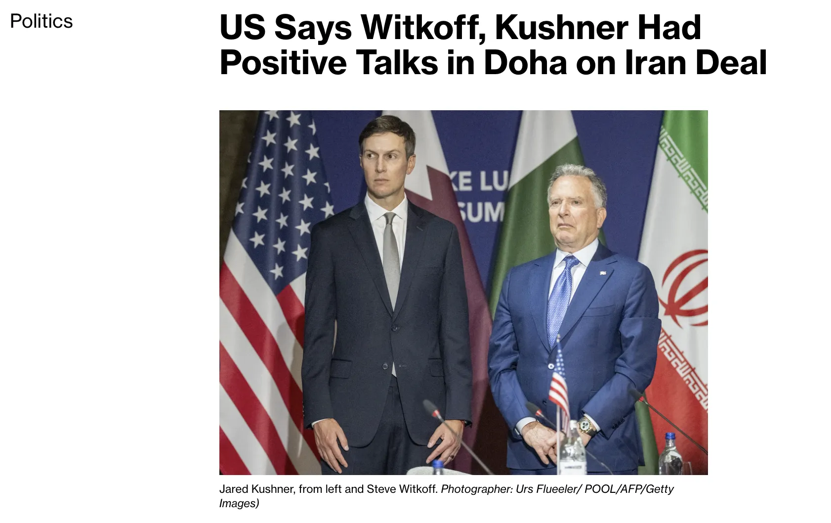 The U.S. Reports Progress in Indirect Talks with Iran – Bloomberg