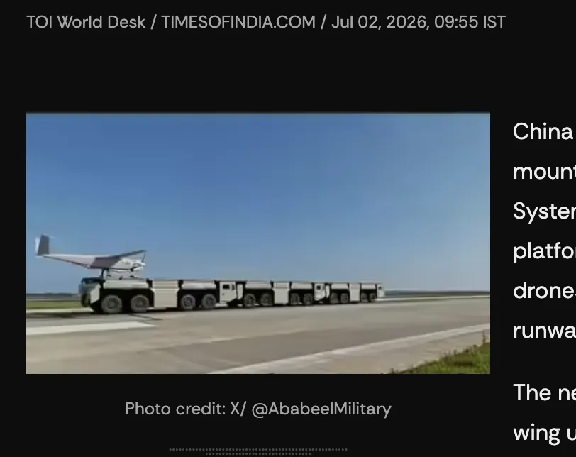 China has installed aircraft-carrier technology on trucks