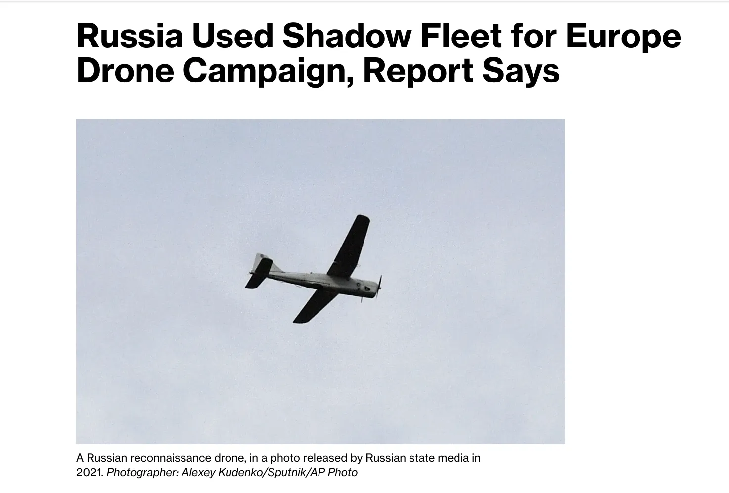 Russia may have used a shadow fleet to launch drones near NATO facilities — Bloomberg