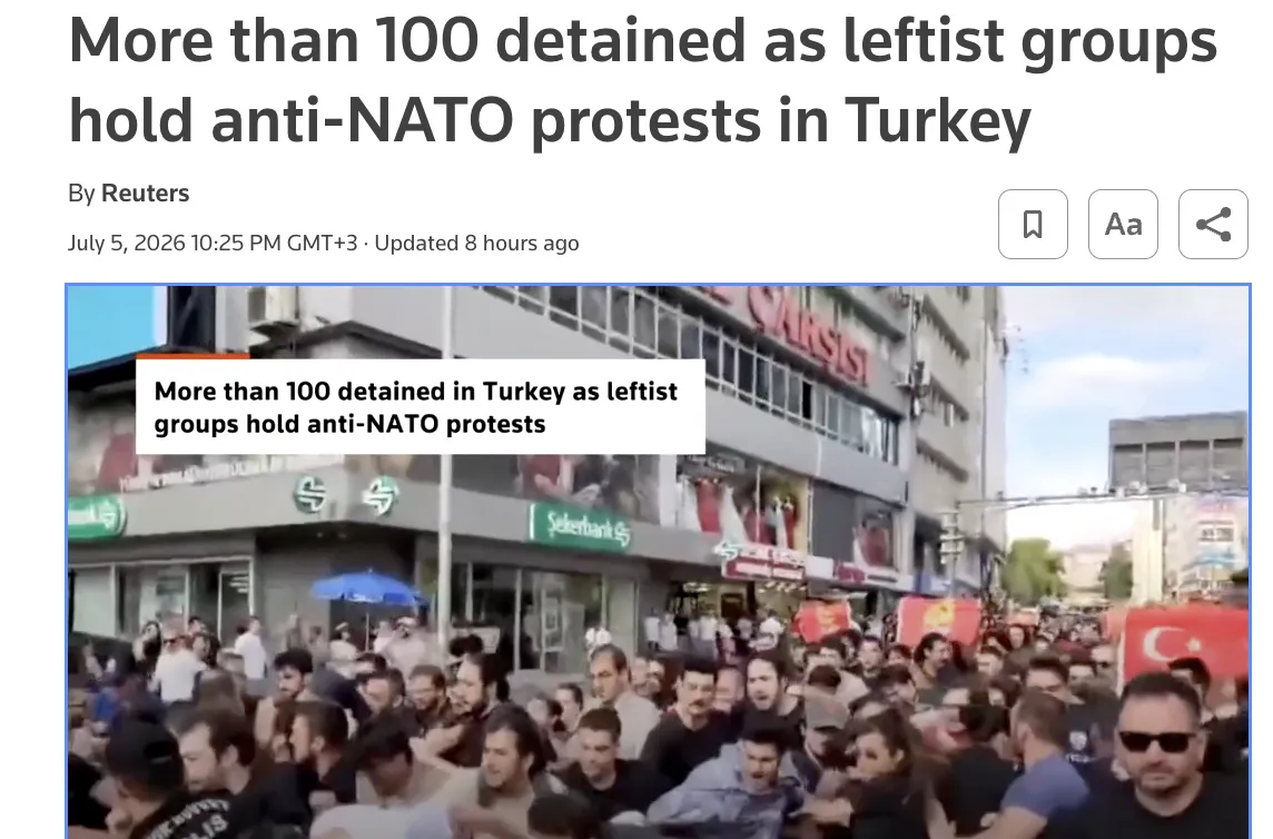 Mass arrests took place in Turkey ahead of the NATO summit — Reuters