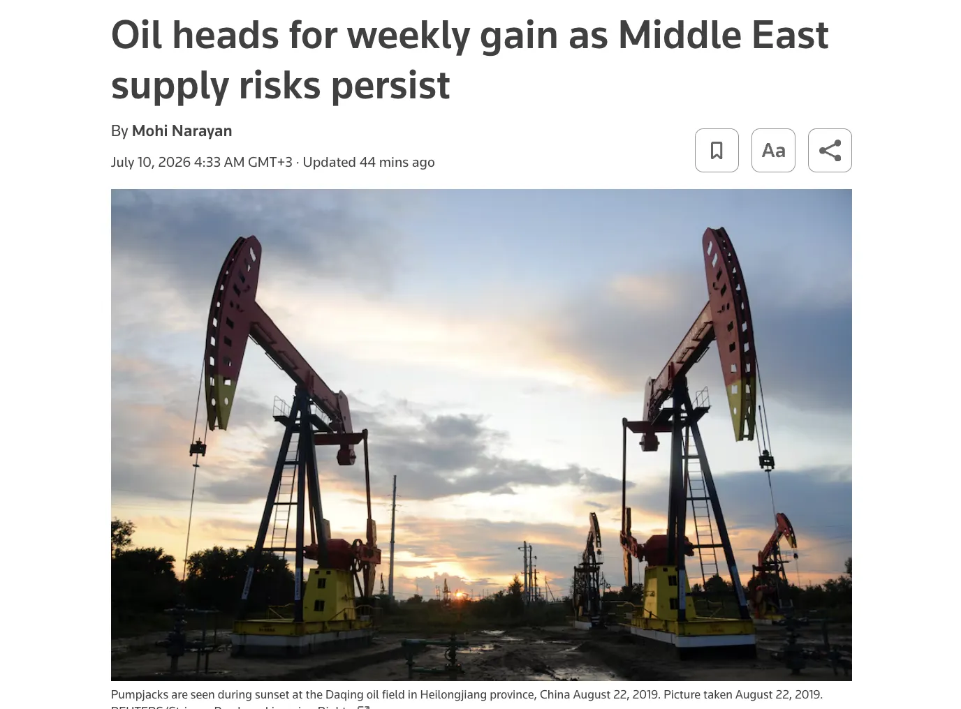 Oil prices are rising amid escalating tensions between the U.S. and Iran