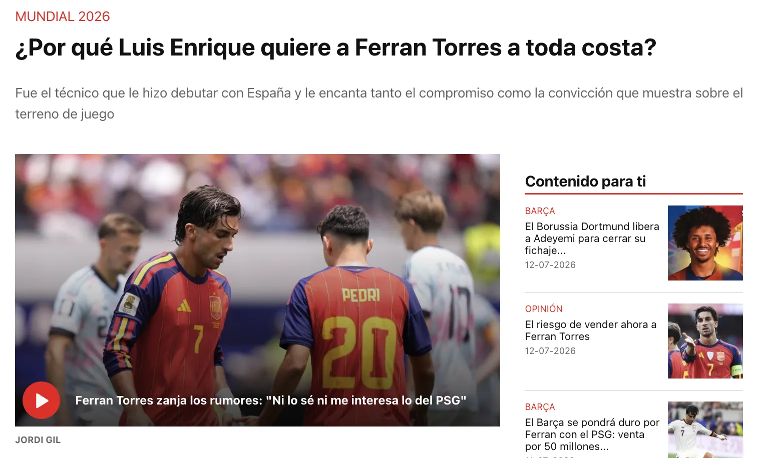 Barcelona is ready to sell Torres to PSG