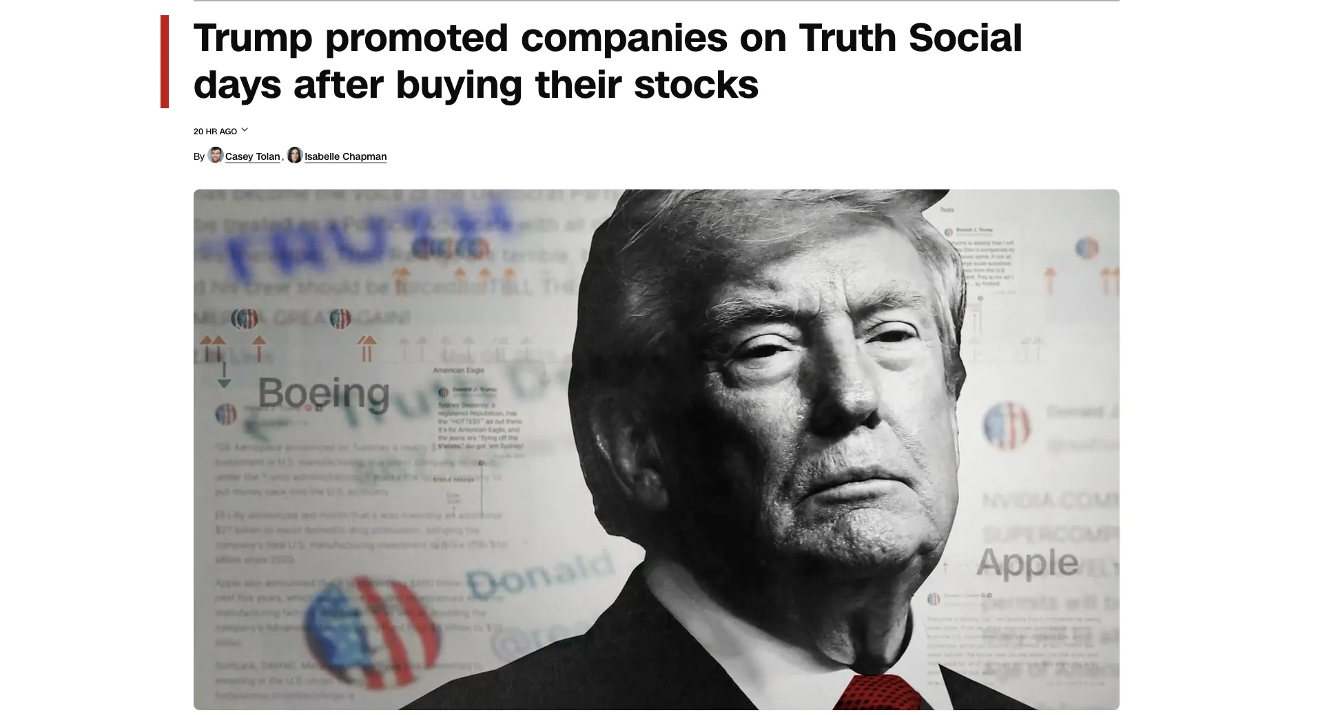 Trump bought shares in companies that he later publicly endorsed — CNN